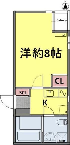 シェソワ堀田(1K/1階)の間取り写真