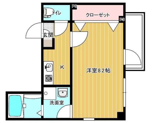 アンビシャス(1K/3階)の間取り写真