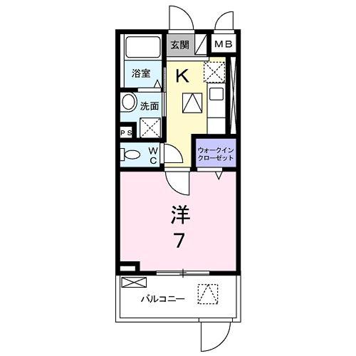 プランドール アイ(1K/1階)の間取り写真