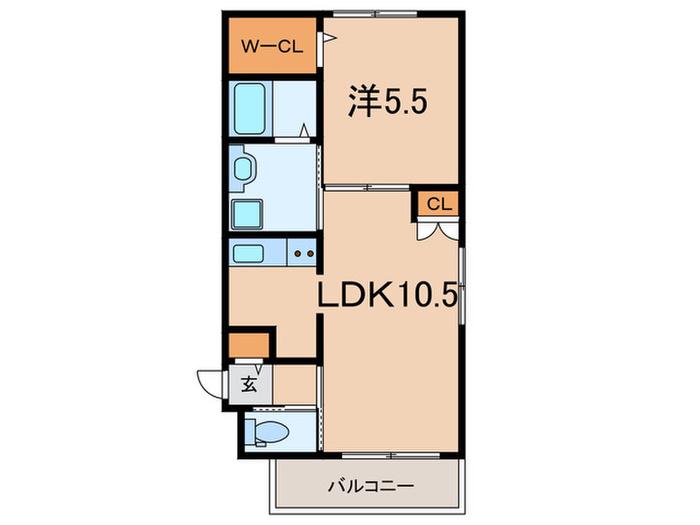 北町ナスチヤ(1LDK/1階)の間取り写真