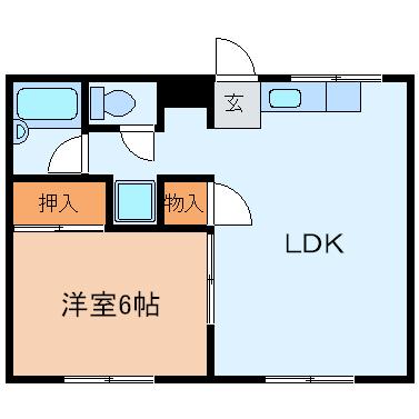 サンライフ21植上(1LDK/2階)の間取り写真