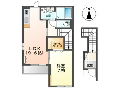 サンフィットクレシア(1LDK/2階)の間取り写真