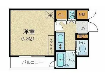 フォルトゥナ月島(1K/11階)の間取り写真