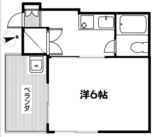 ＪＲ山手線 田端駅 徒歩4分 2階建 築38年(1K/2階)の間取り写真