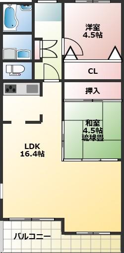 ファミーユ(3LDK/3階)の間取り写真