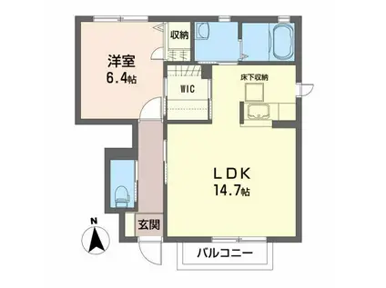 シャーメゾン杜王I(1LDK/1階)の間取り写真