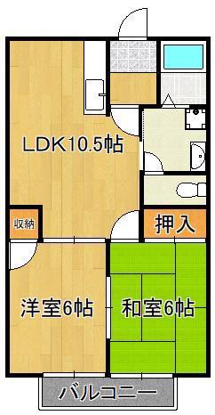 ビュー嵐山(2LDK/1階)の間取り写真