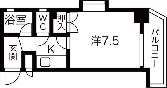 グリーン藤(1K/4階)の間取り写真