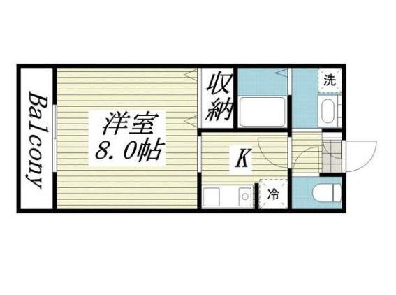 矢切クルーズ(1K/1階)の間取り写真