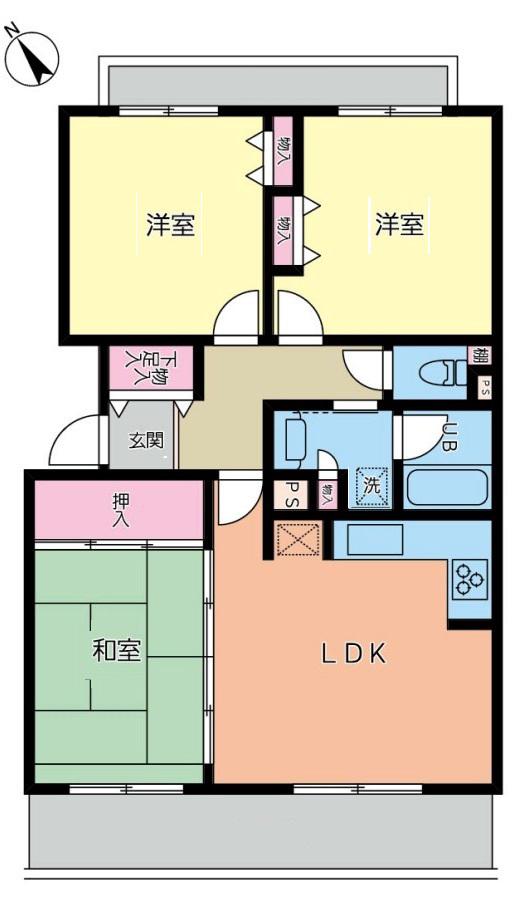 若宮ハイツ(3DK/3階)の間取り写真