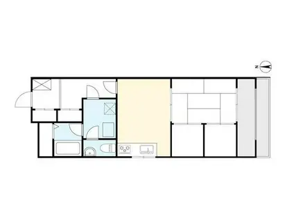 第一フジハイツ(1DK/3階)の間取り写真