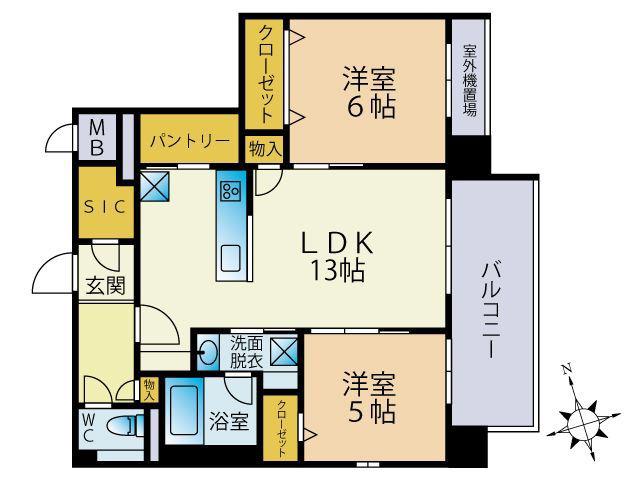 ODAKI BLDG OTEMON(2SLDK/2階)の間取り写真