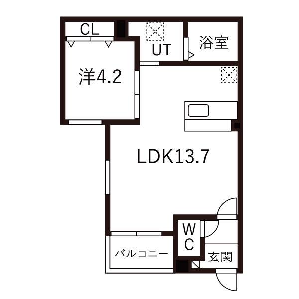 DEVELD荒子(1LDK/2階)の間取り写真