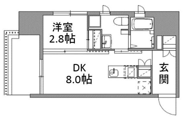 ANDON(1DK/12階)の間取り写真