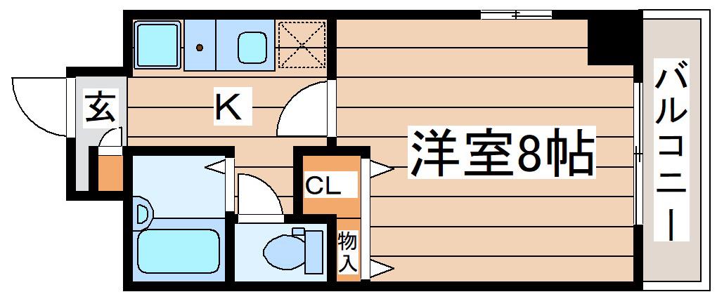 フレグランス宮千代(1K/1階)の間取り写真