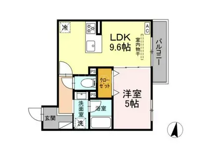 DBLESS川崎 イースト(1LDK/2階)の間取り写真