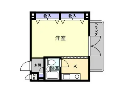 サンプラザベビードール(ワンルーム/3階)の間取り写真