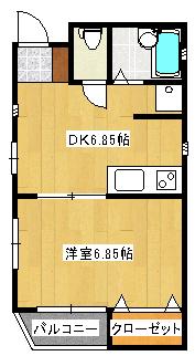 紫垣アパート(1DK/1階)の間取り写真