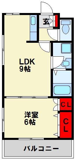 ローズ・フェアリーII(1LDK/3階)の間取り写真