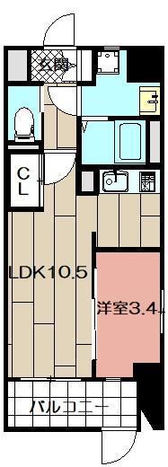 若富士町マンション(1LDK/3階)の間取り写真