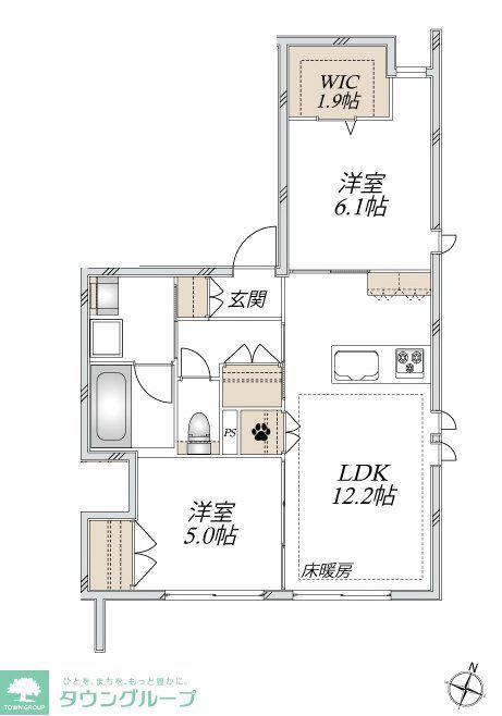 フォルトゥーナ(2LDK/1階)の間取り写真