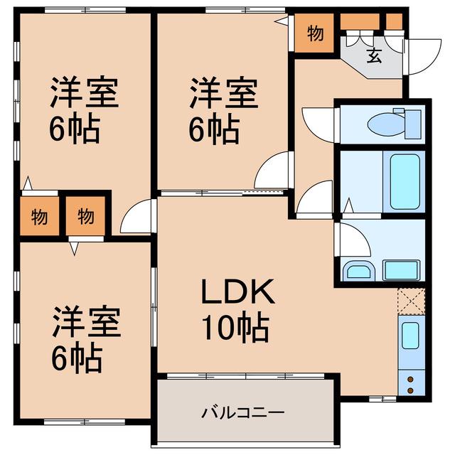 サン・セーヌ(3LDK/2階)の間取り写真