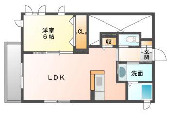 シャーメゾンリベルテ谷上(1LDK/1階)の間取り写真