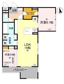 D-ROOM東本町3丁目(2LDK/1階)の間取り写真