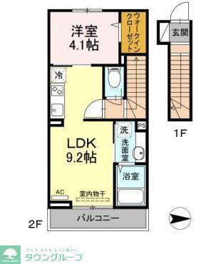 アンジュール西落合(1LDK/2階)の間取り写真