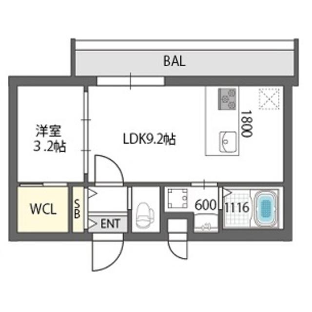 GRANDPASEO ノース(1LDK/4階)の間取り写真
