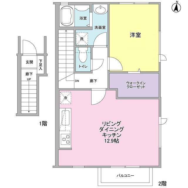 フラーゼ桜丘(1LDK/2階)の間取り写真