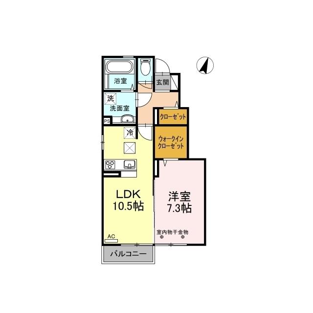 D-ROOM グランドール・サクラ(1LDK/1階)の間取り写真