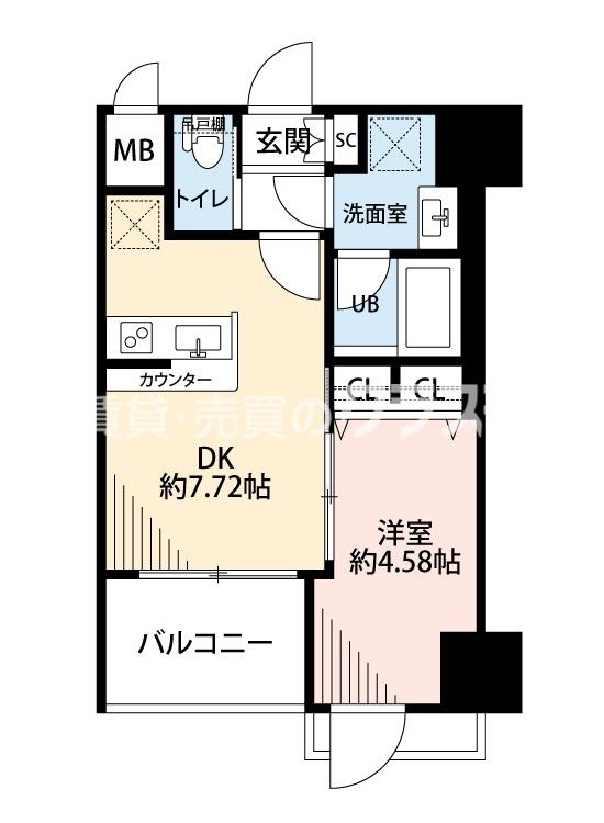 プレジオ難波ASIAN(1DK/2階)の間取り写真