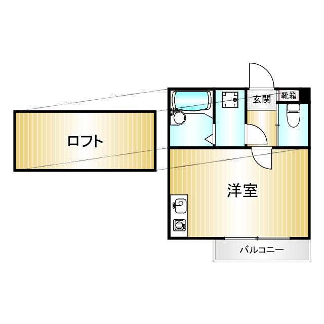 アートヒルズ北新宿(ワンルーム/2階)の間取り写真