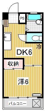 ルミエールII(1DK/1階)の間取り写真