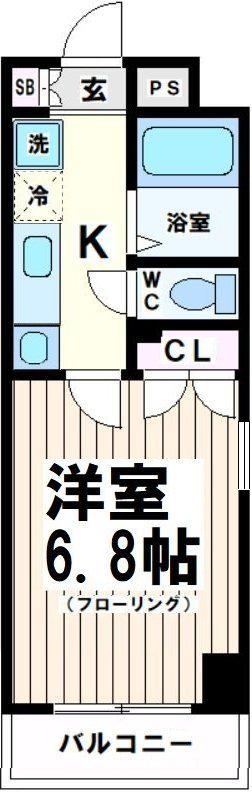 サンパラッツオ参番館 当社管理物件(1K/2階)の間取り写真