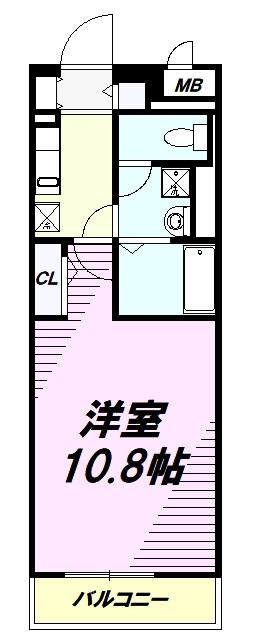 グラン ソレーユ(1K/4階)の間取り写真