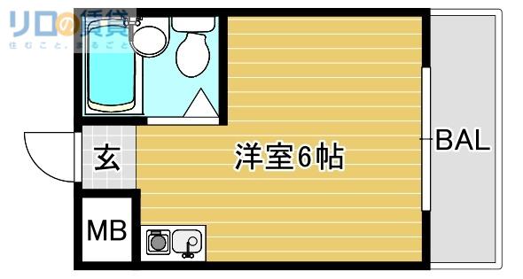 ジオナ柴島II(ワンルーム/1階)の間取り写真