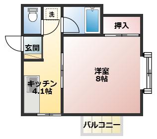 メリーハウス笹口(1K/2階)の間取り写真