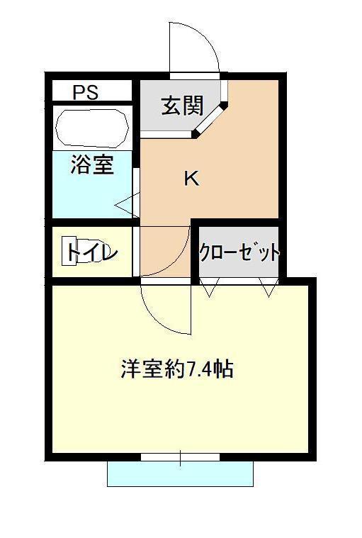 シャトーレ・タナカ(1K/3階)の間取り写真