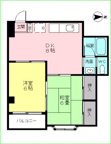 クオレ舟入(2DK/3階)の間取り写真