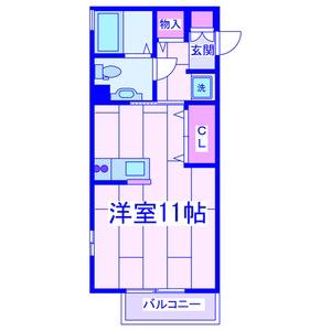アイパレス(ワンルーム/2階)の間取り写真