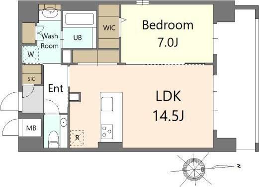 S-RESIDENCE大手門AWESOME(1LDK/6階)の間取り写真