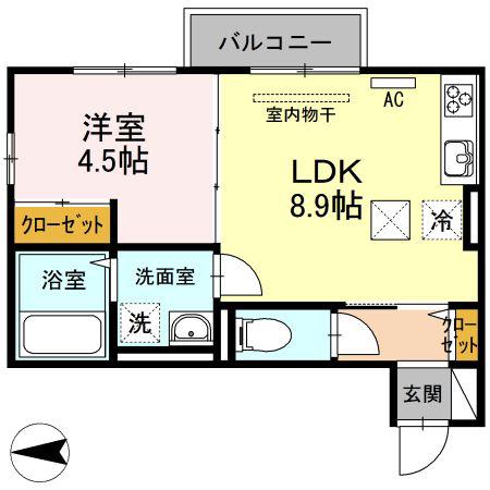 フォーライフ21(1LDK/1階)の間取り写真