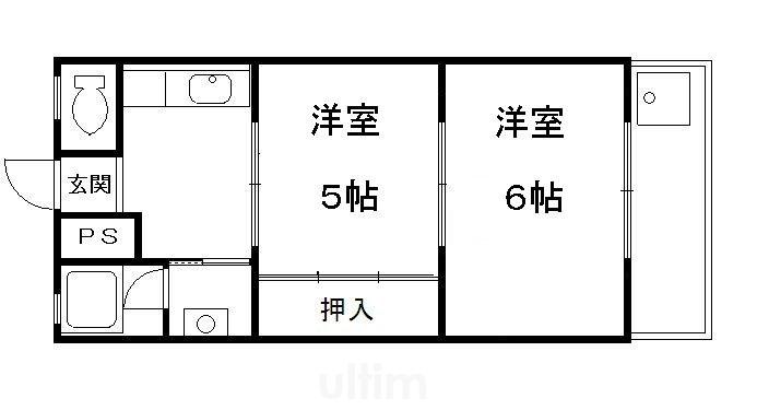 中川マンション(2K/4階)の間取り写真