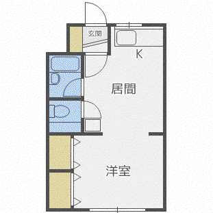 マンション常盤(1LDK/3階)の間取り写真