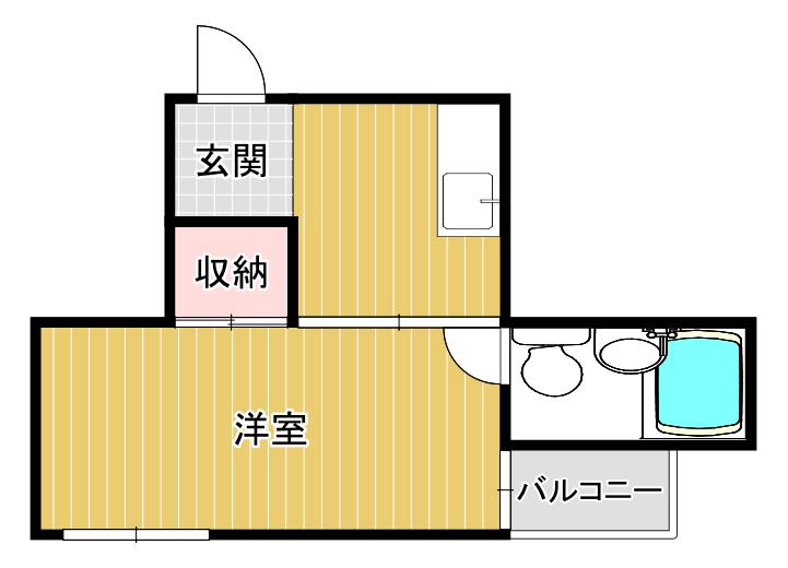 帝塚山ハイツ(1K/6階)の間取り写真