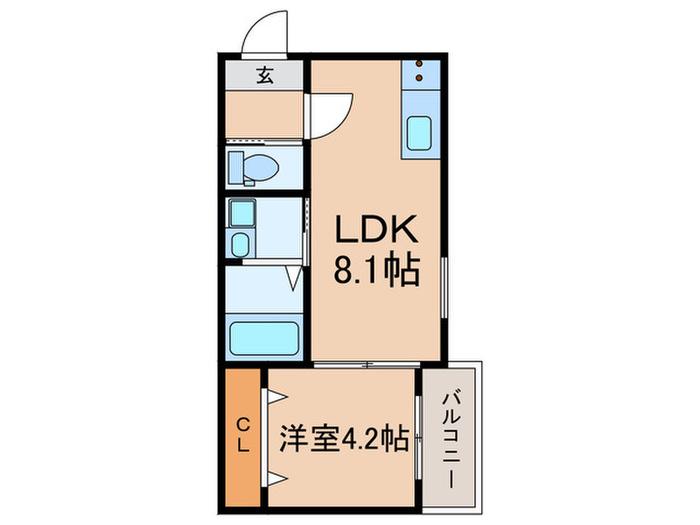 KS ノース PLASE(1LDK/2階)の間取り写真