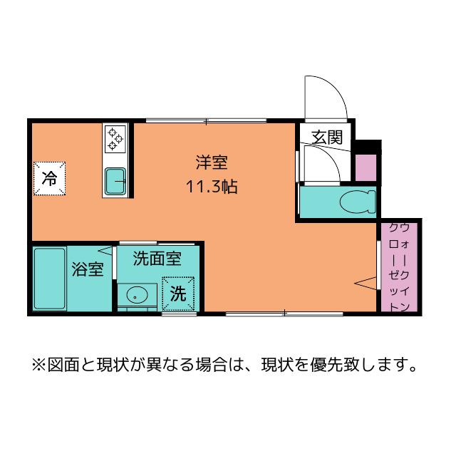 INTEGRAL天正寺(ワンルーム/1階)の間取り写真