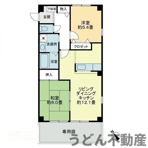 フォブール大森(2LDK/1階)の間取り写真
